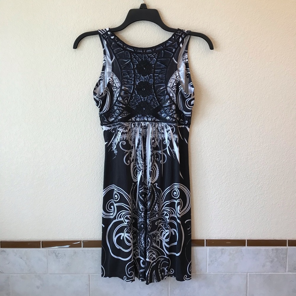 Apt 9 Sleeveless Dress Black & White Mini Bling - Picture 5 of 7